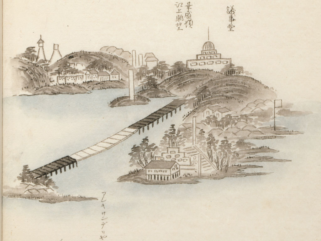 sketch of Washington DC 1860 by Japanese Envoy