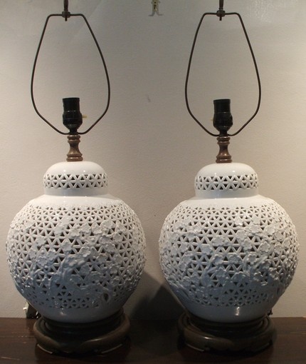 pierced blanc de chine Japanese lamps etsy – Tokyo Jinja